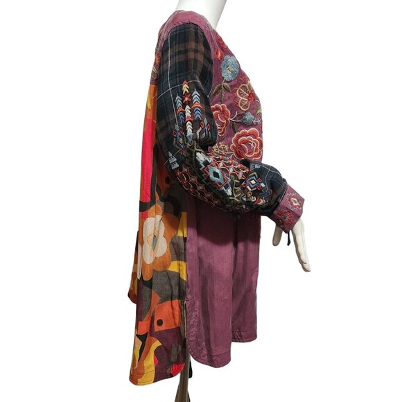 John Mark Women's Top Tunic Size 1X Embroidered Boho Mixed (39) - Picture 3 of 14